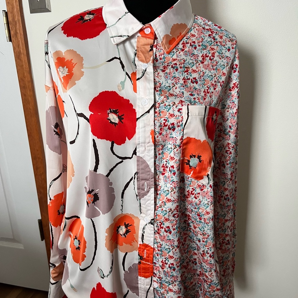 Floral Patchwork Women's Blouse